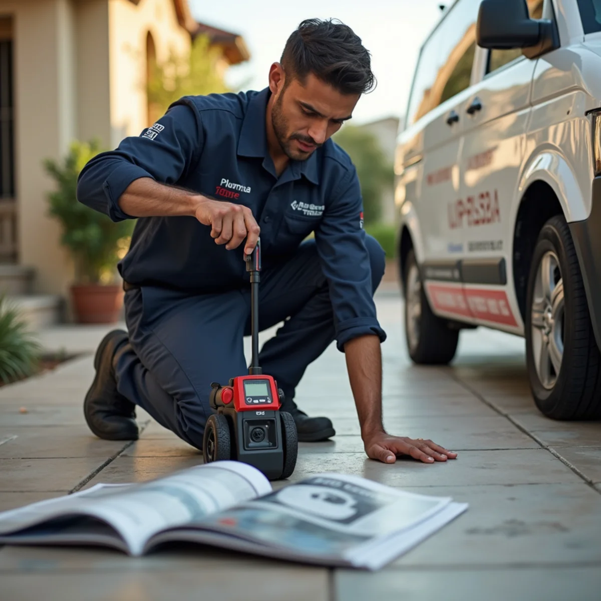 Electronic leak detection locating a hidden slab leak under a floor
