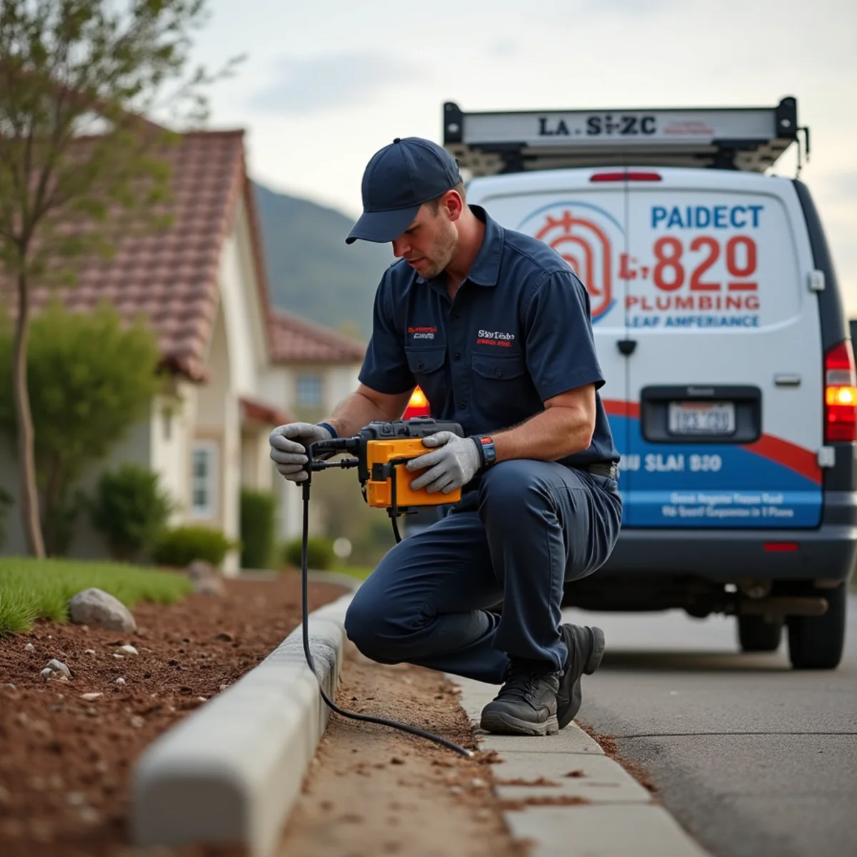 Electronic slab leak detection on a San Marcos mesa-top home