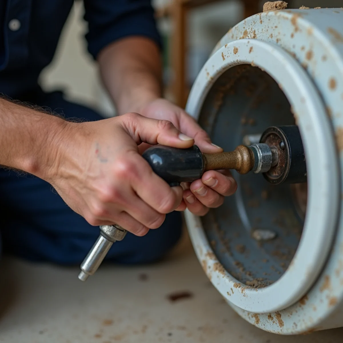Emergency Water Heater service in progress at a San Marcos, CA home