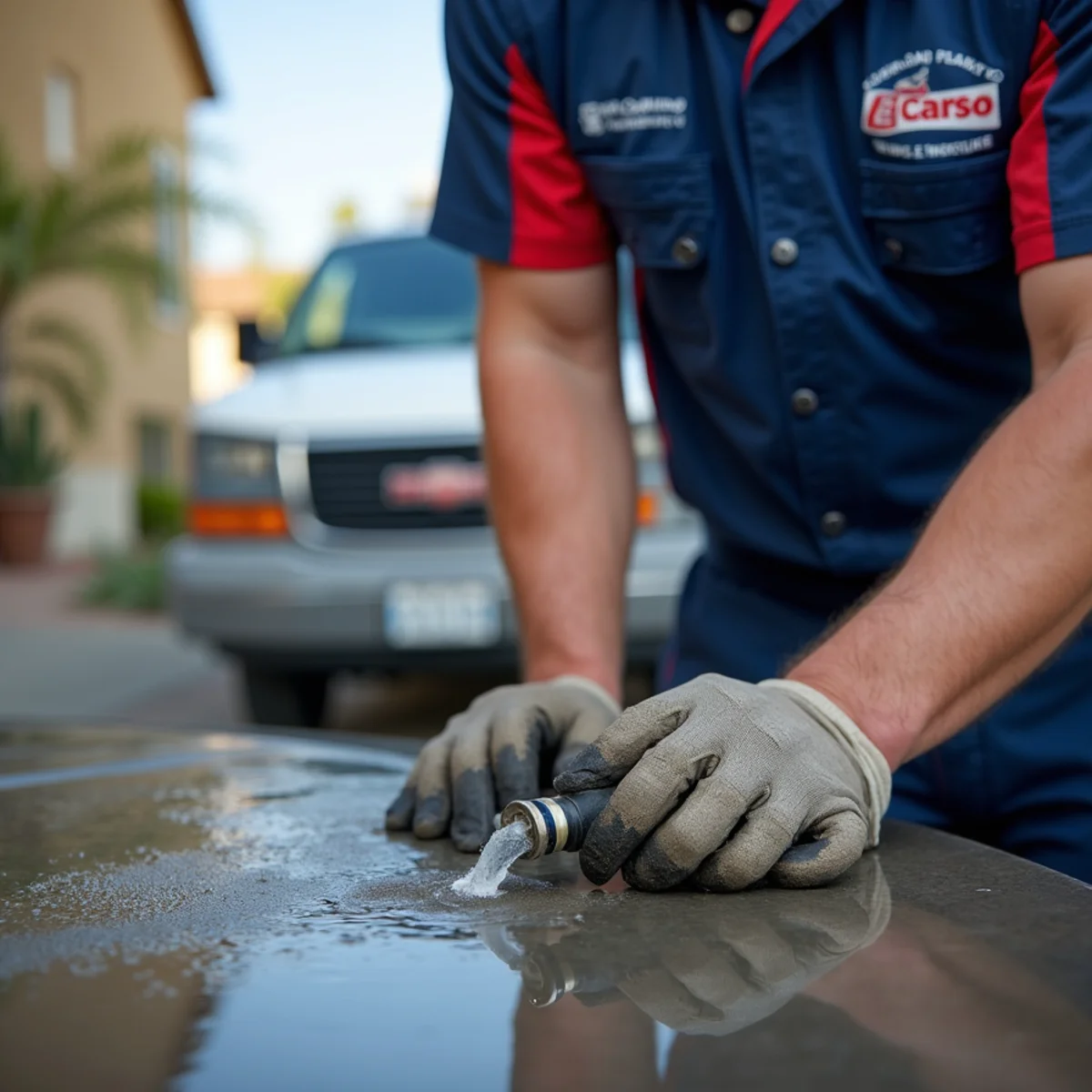 Hydro Jetting detail — North County Pro Plumbing at work in a San Marcos, CA home