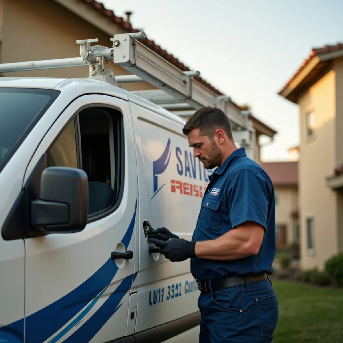 Plumber servicing a 1990s planned-community home in Aliso Viejo, CA