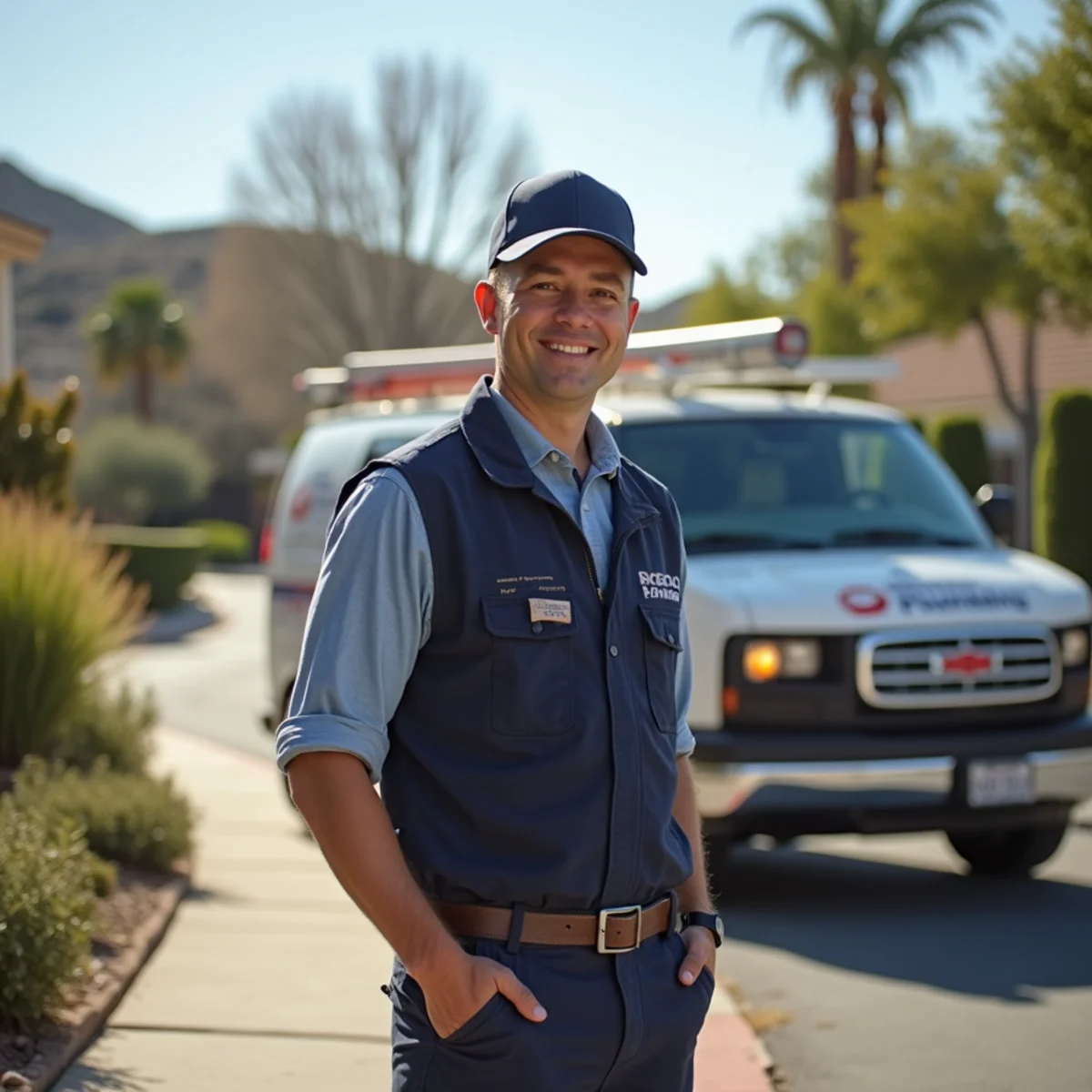 Residential plumbing service in a Borrego Springs, CA neighborhood