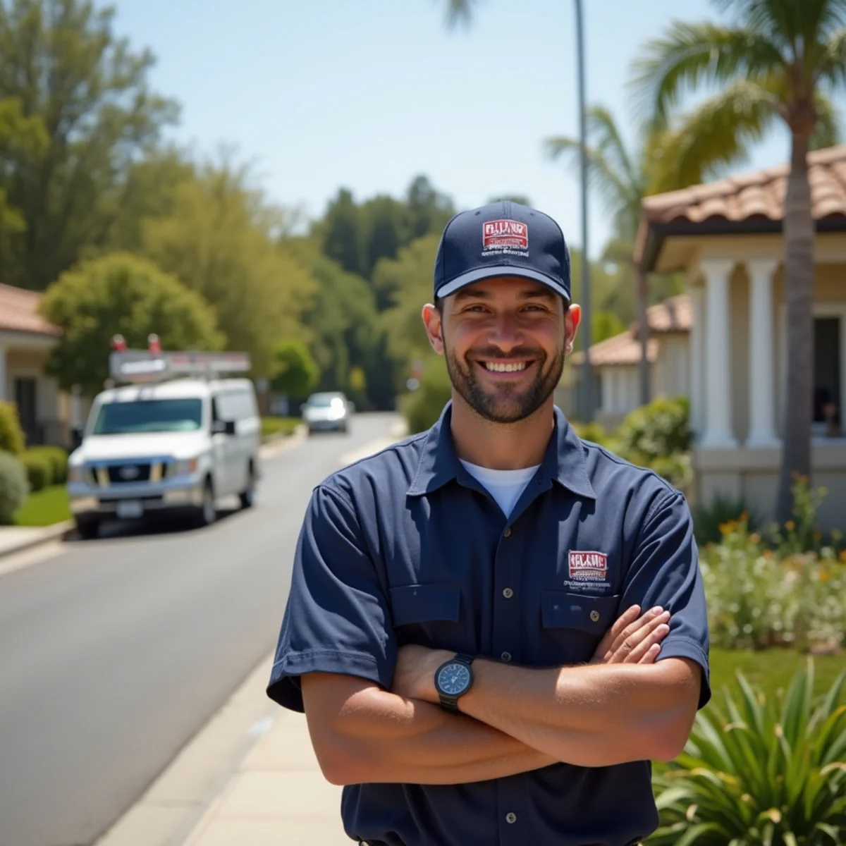 Residential plumbing service in a Carlsbad, CA neighborhood
