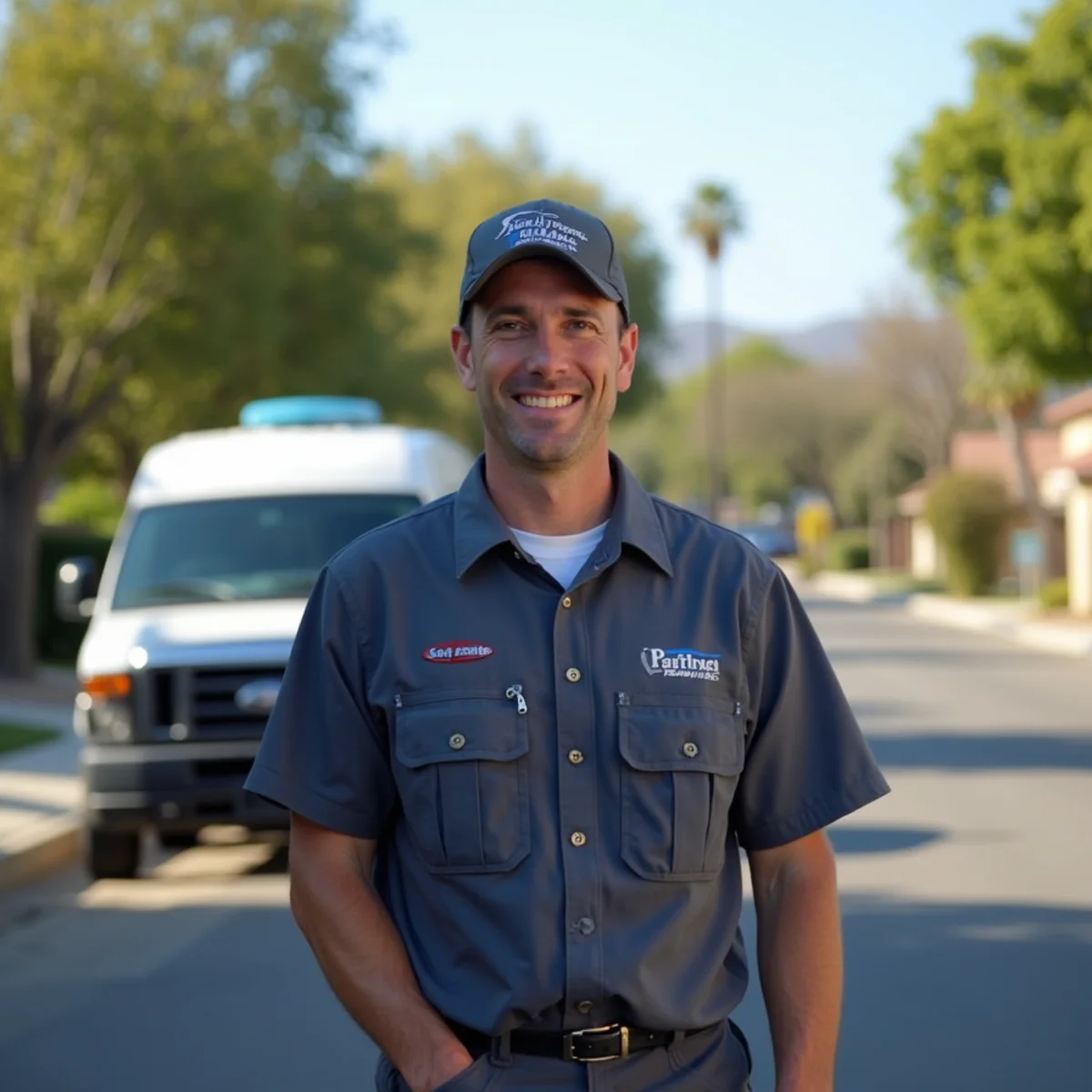 Residential plumbing service in a Corona, CA neighborhood