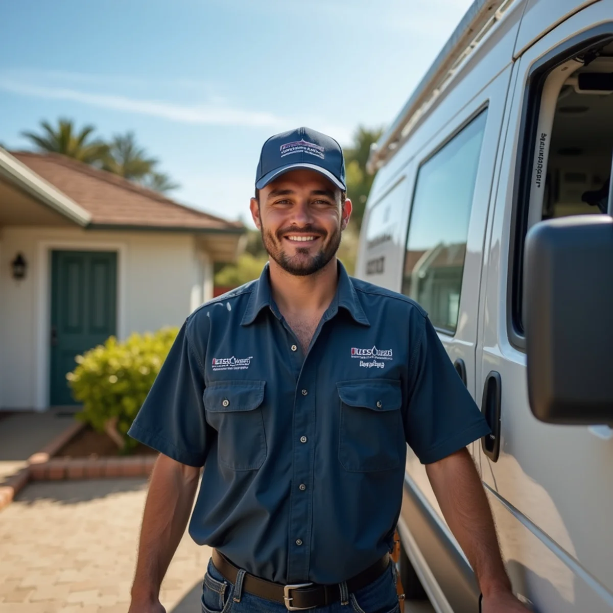 Plumber servicing a beach cottage near Moonlight Beach in Encinitas, CA