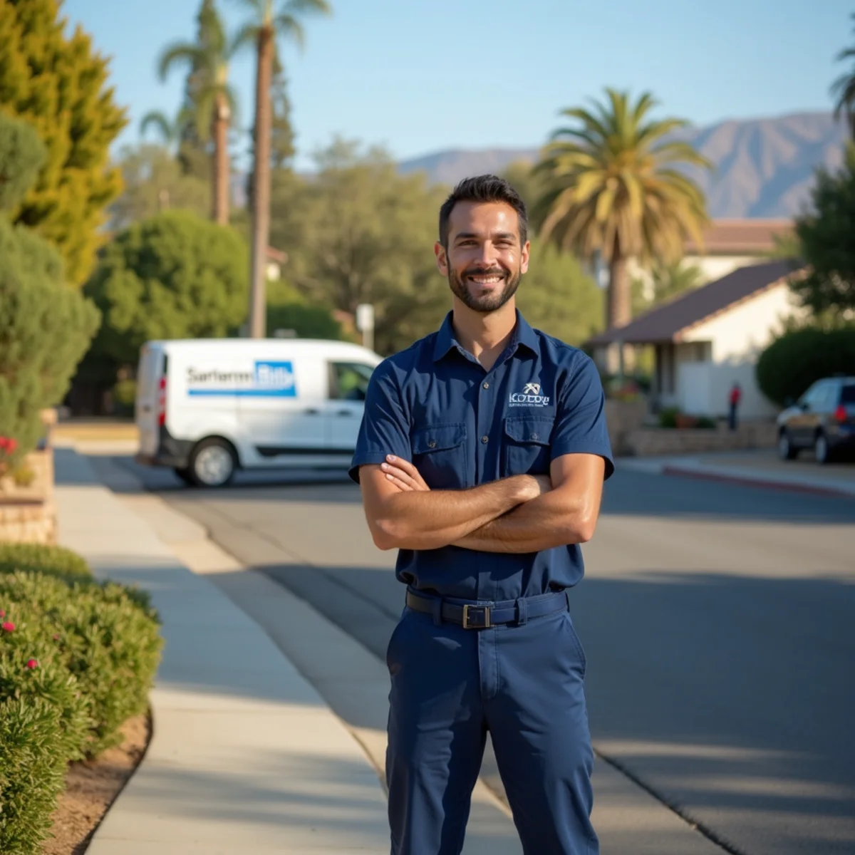 Residential plumbing service in a Fallbrook, CA neighborhood
