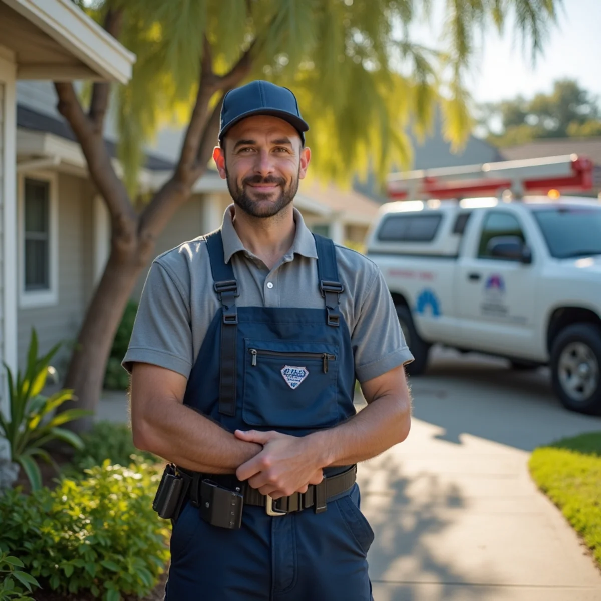 Plumber servicing a 1960s tract home in Fountain Valley, CA
