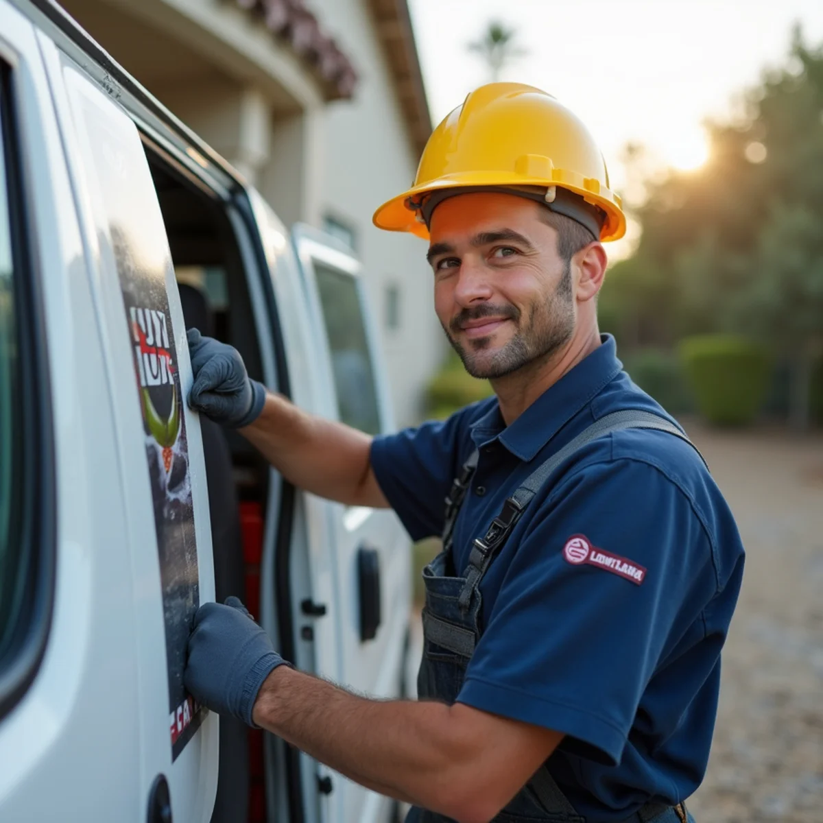 Plumber servicing a new master-planned home in French Valley, CA