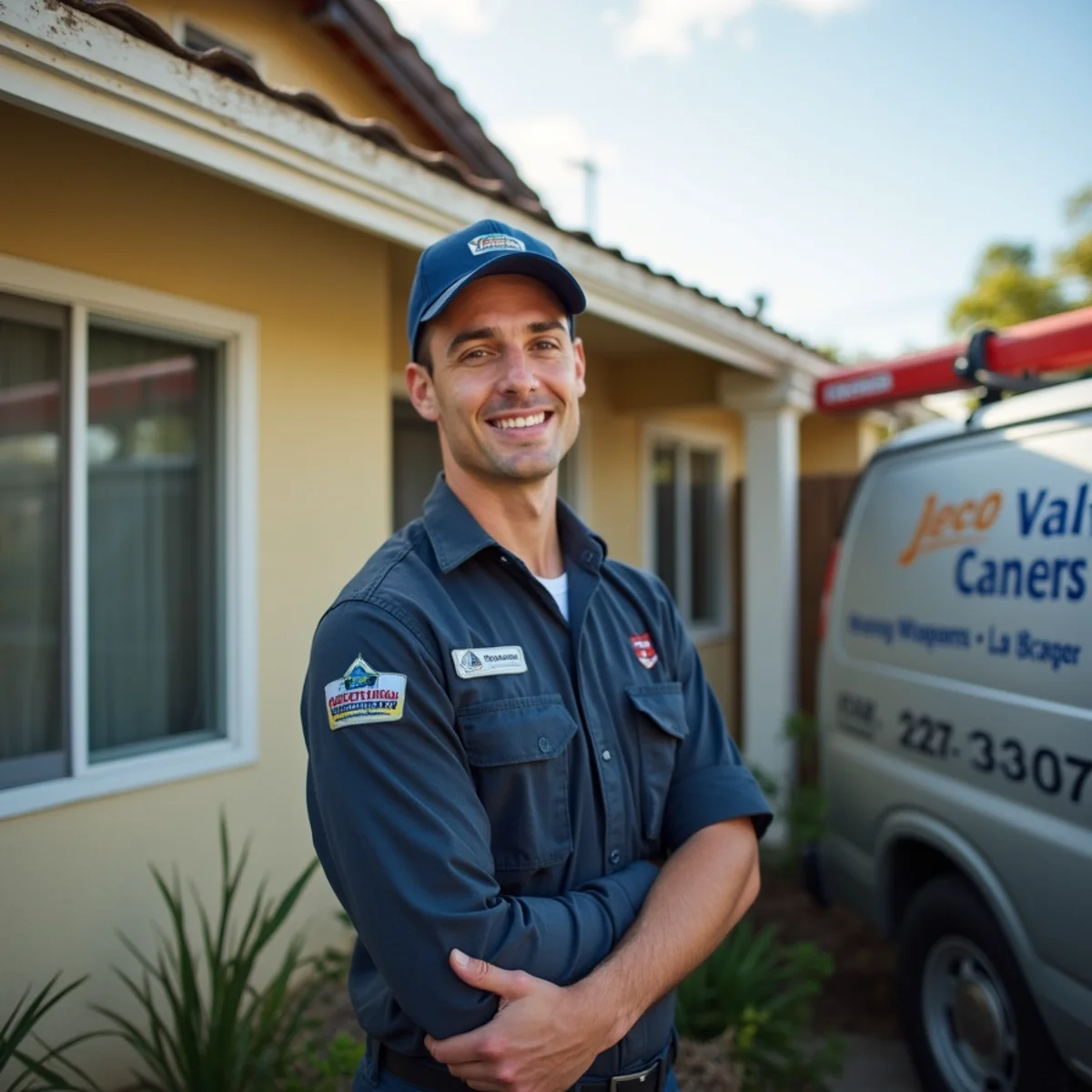 Plumber servicing a 1960s tract home in Huntington Beach, CA