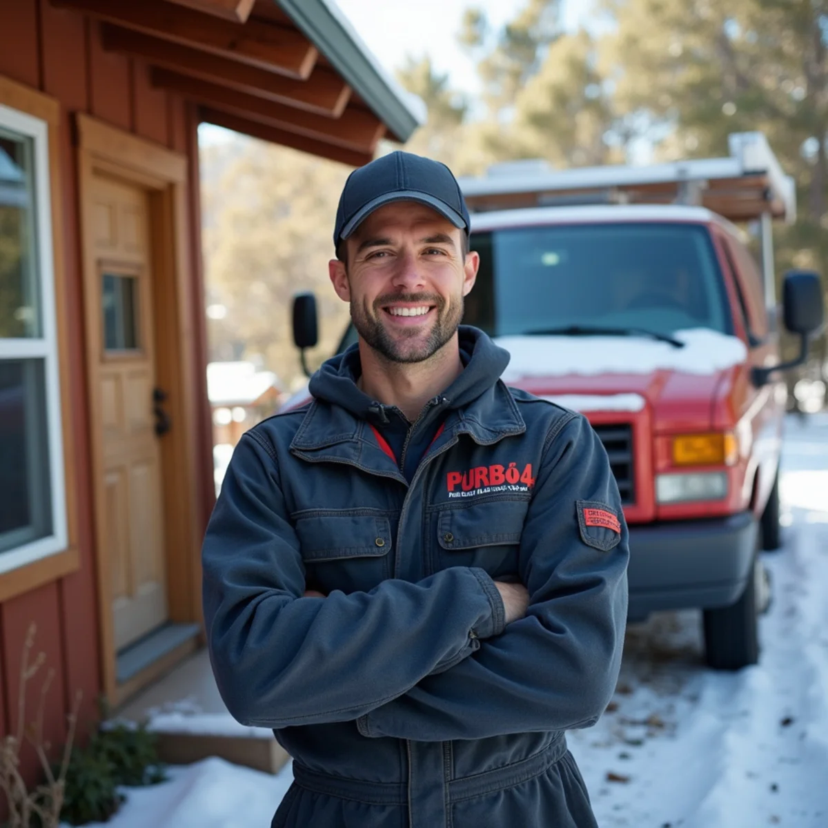 Plumber winterizing a mountain cabin in Julian, CA