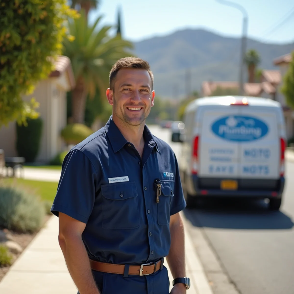 Residential plumbing service in a Jurupa Valley, CA neighborhood