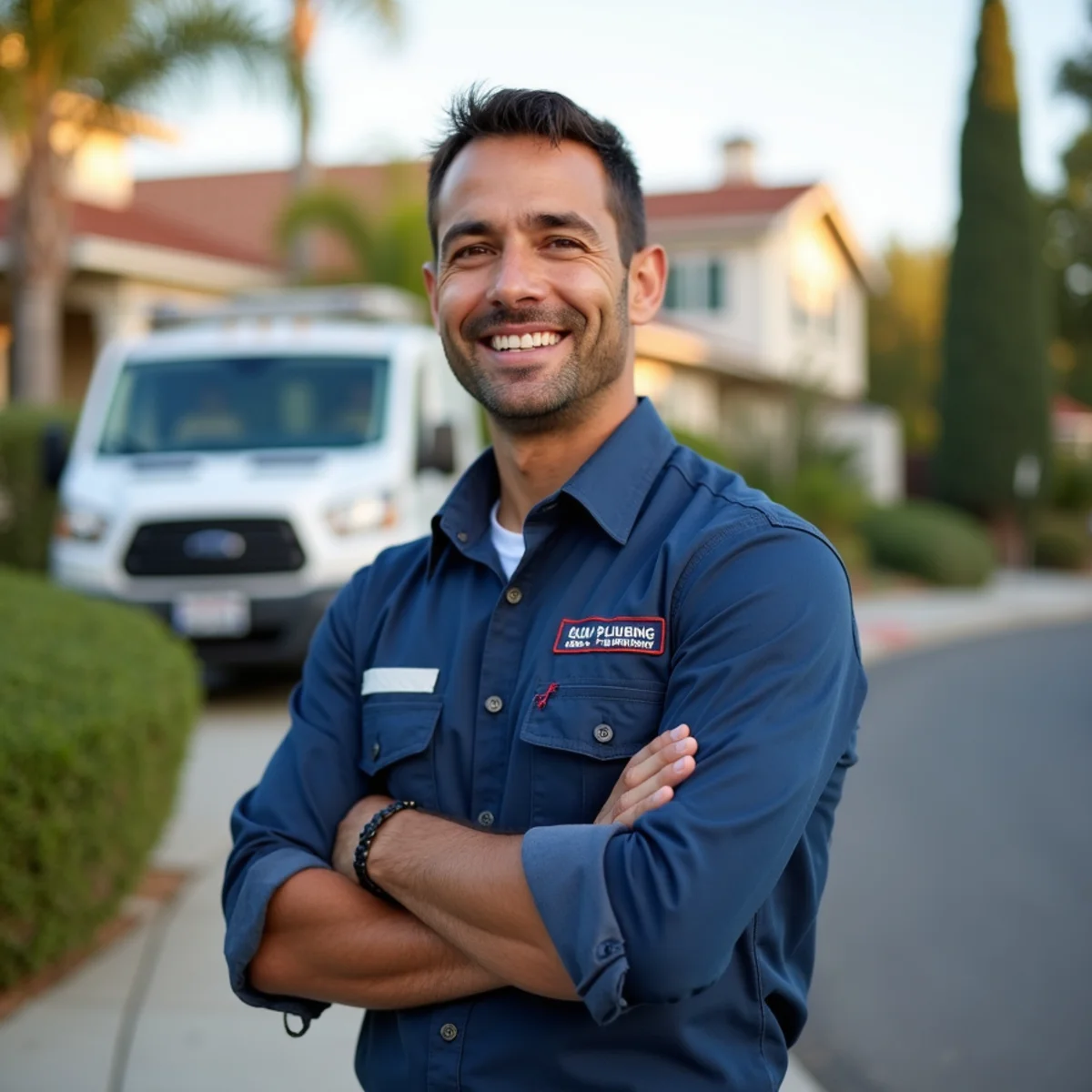 Residential plumbing service in a Newport Beach, CA neighborhood