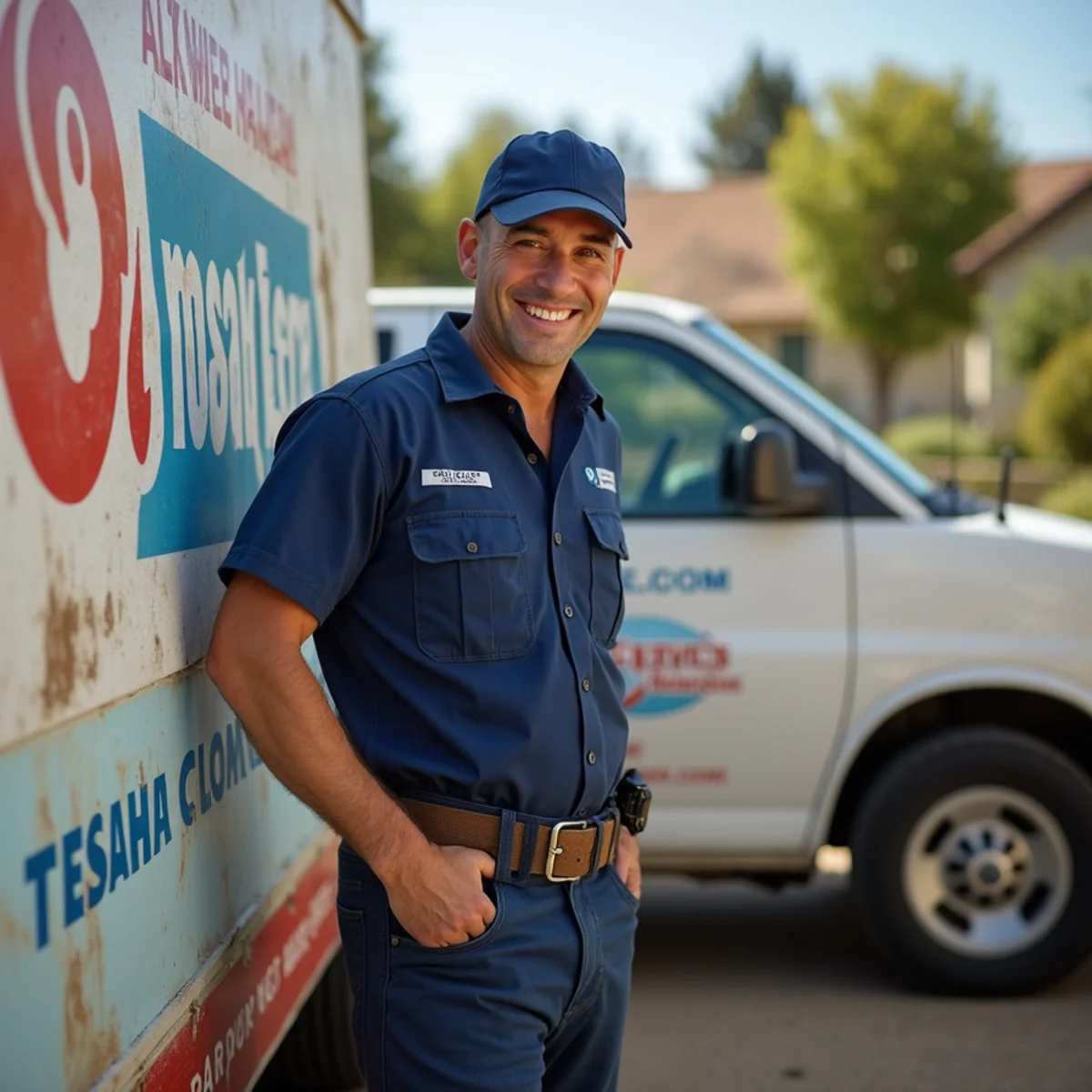 Plumber servicing a semi-rural home off Espola Road in Poway, CA