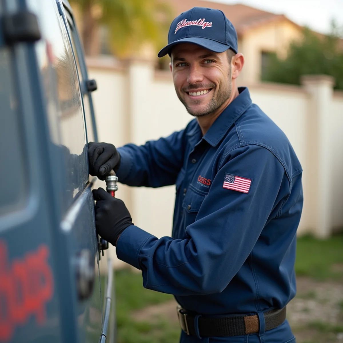 Plumber servicing a lake-adjacent planned home in Rancho Santa Margarita, CA