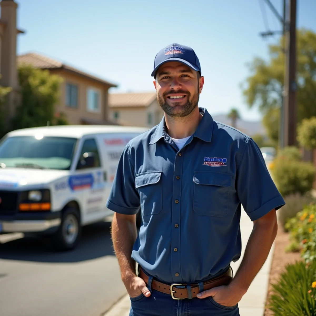 Residential plumbing service in a San Diego County, CA neighborhood