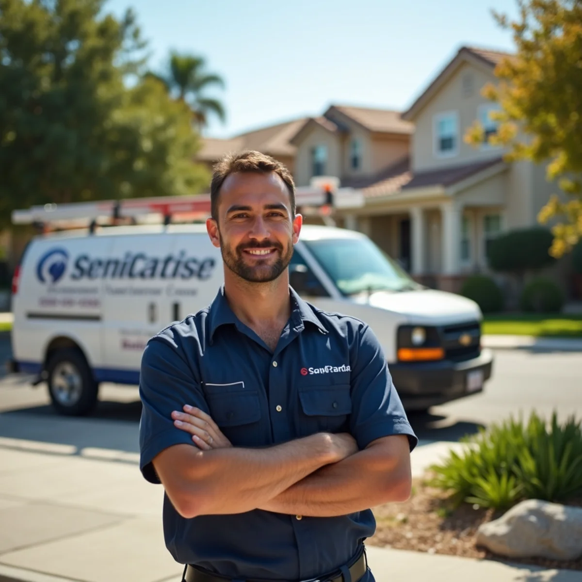 Residential plumbing service in a Santa Ana, CA neighborhood