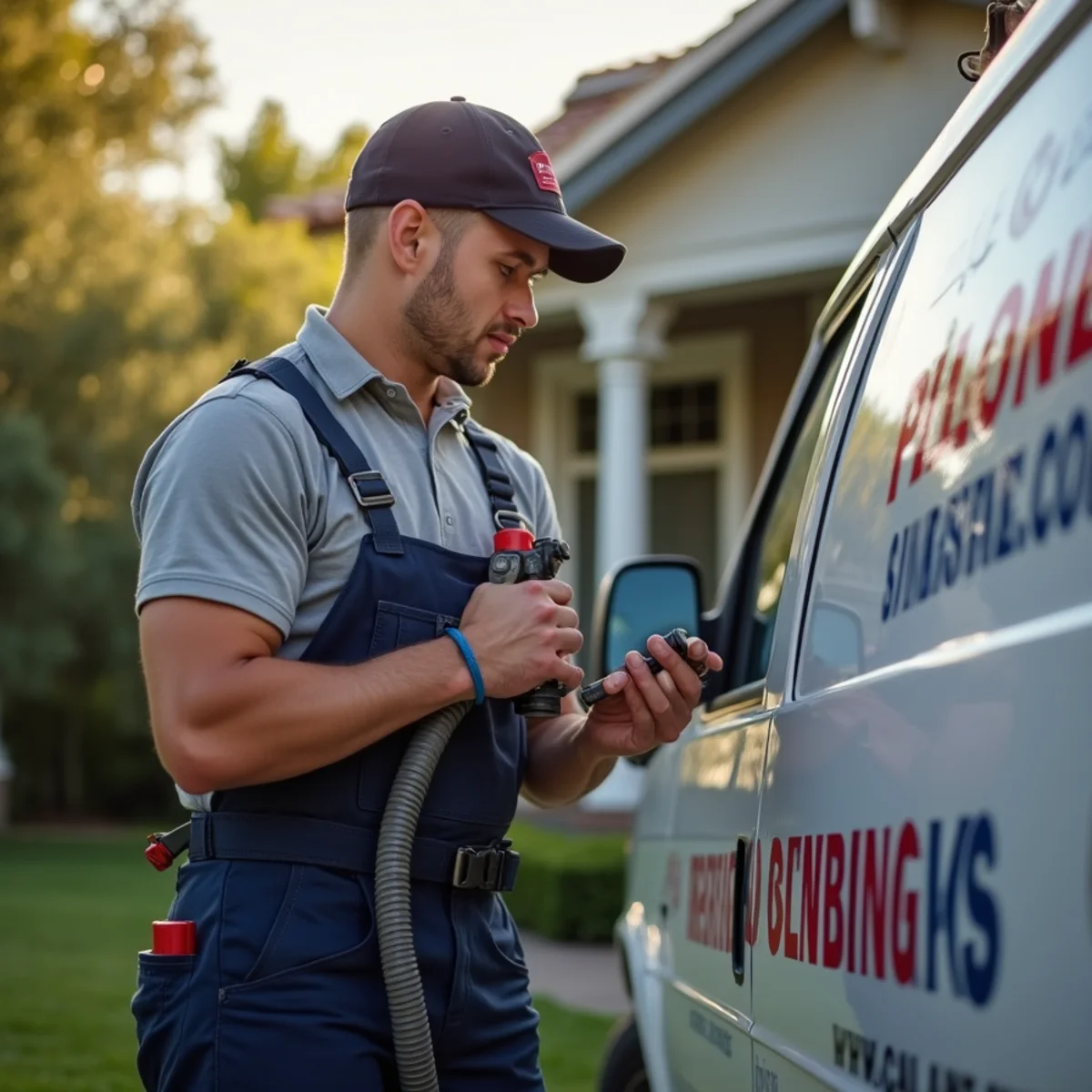 Plumber servicing a historic French Park home in Santa Ana, CA