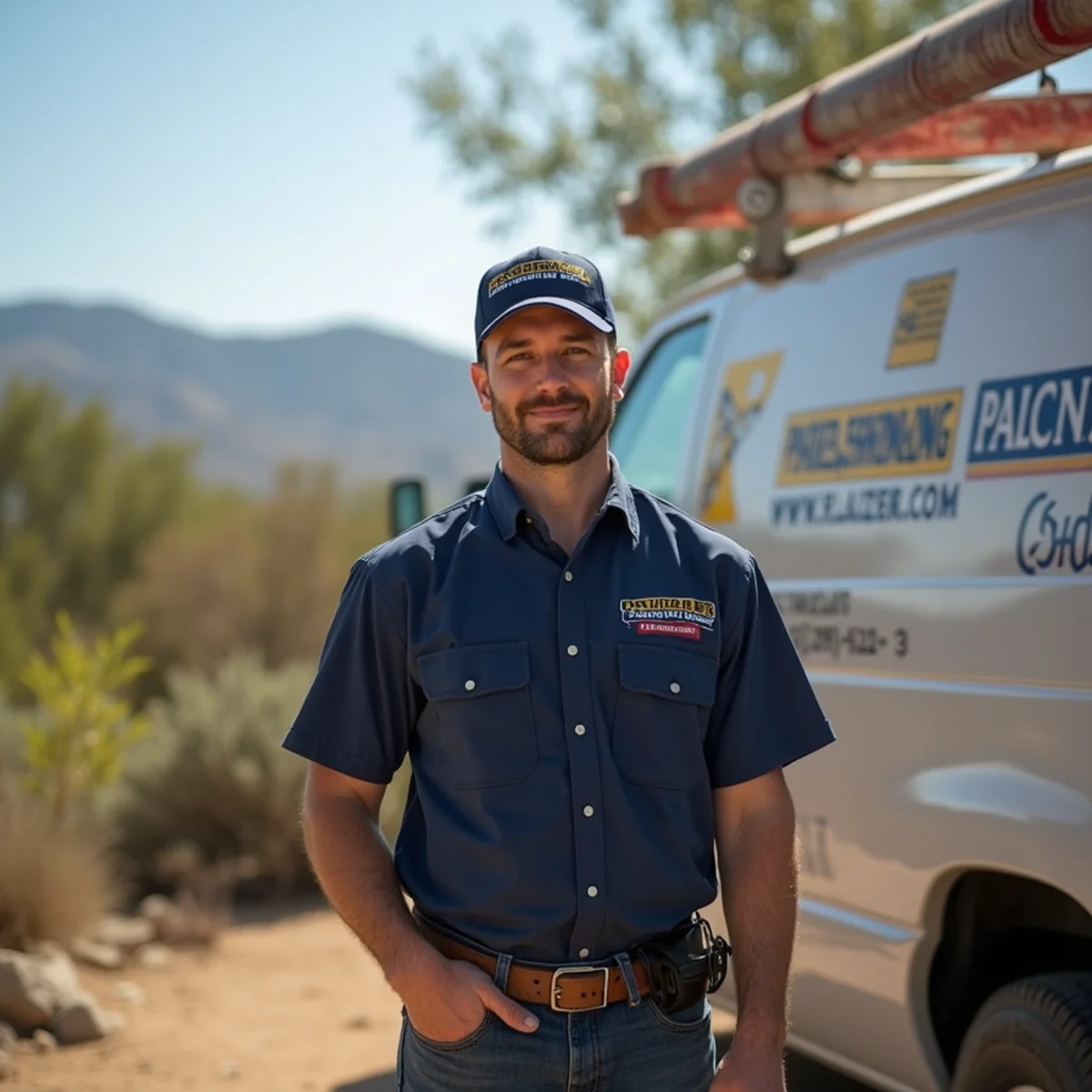 Plumber servicing a remote ranch home in Warner Springs, CA
