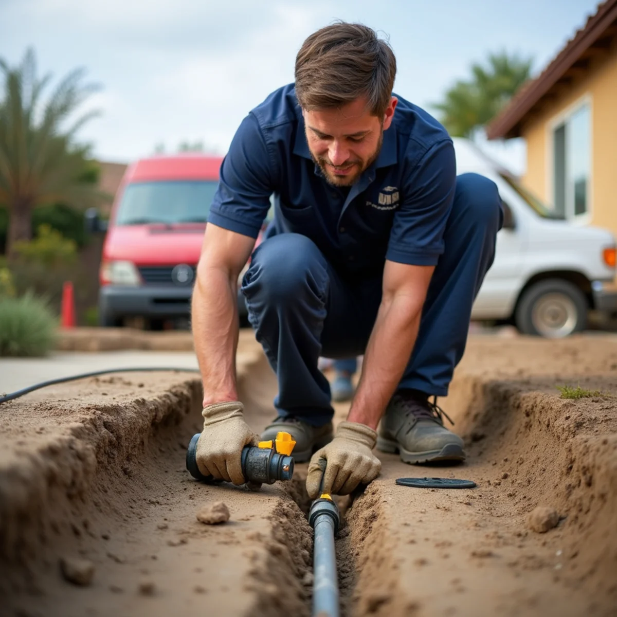 Slab leak detection under the foundation of a San Marcos slab-on-grade home